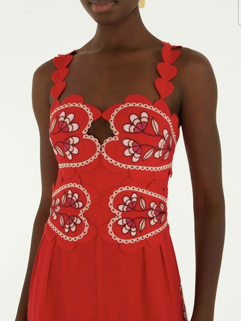 NWT FARM Rio Red Lovely Pineapples Embroidered Jumpsuit - Picture 2 of 9